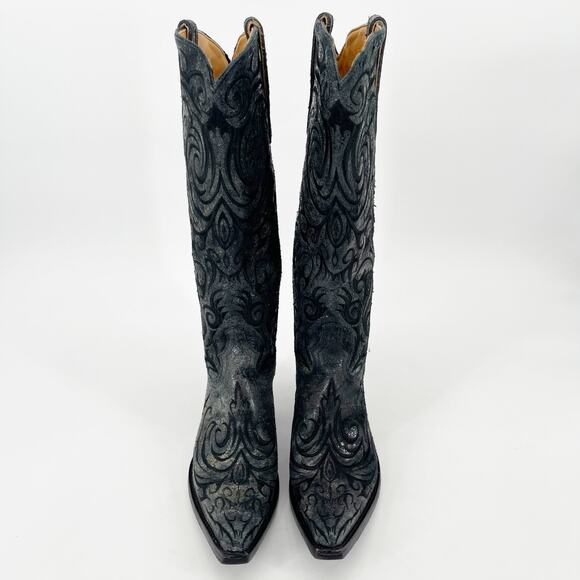 Old Gringo Black Embroidered Madona Pointed Toe Western Cowgirl Boot size 9.5 - Picture 5 of 10